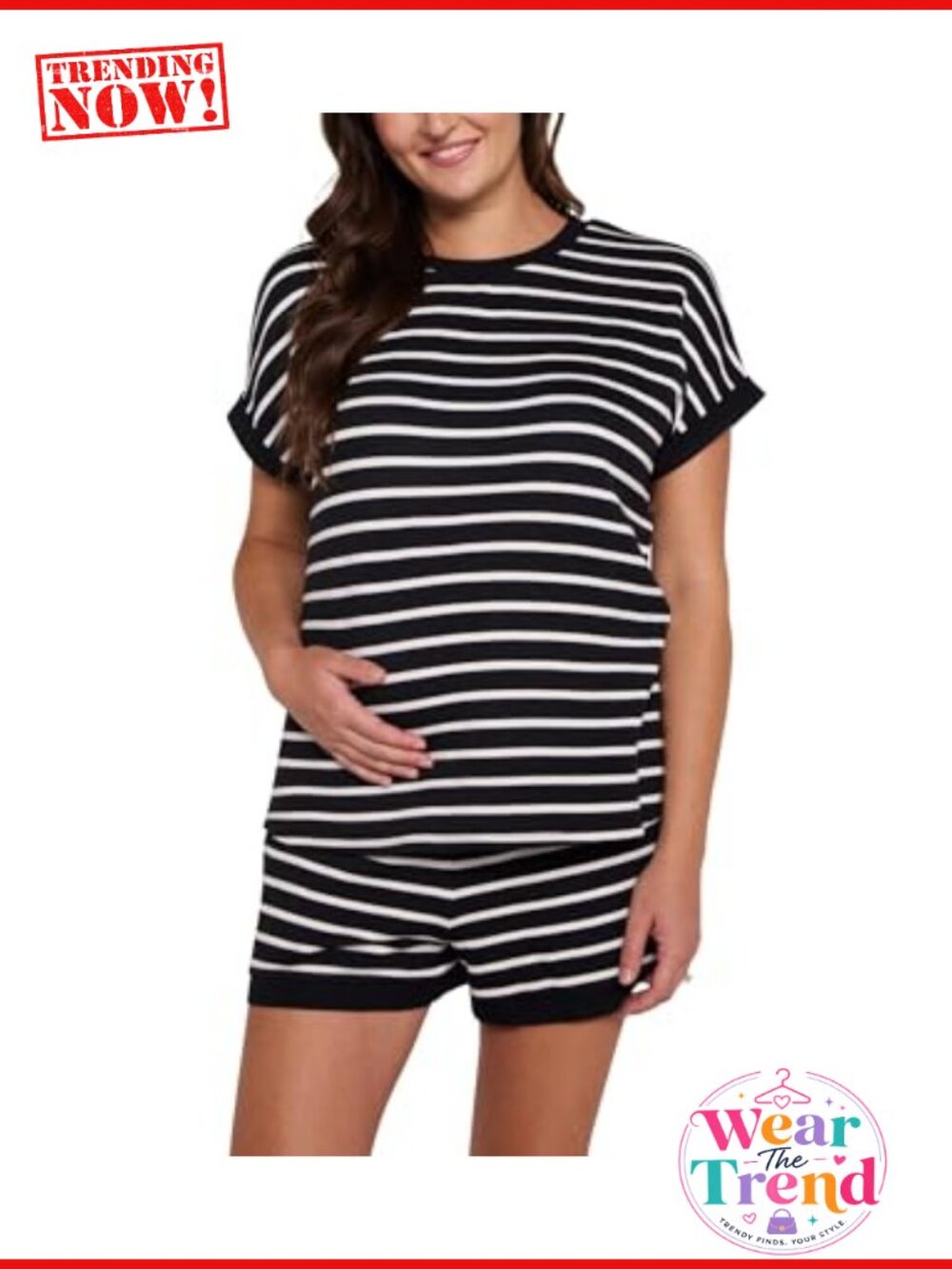 Motherhood Maternity Women's Cap Sleeve Crew Neck French Terry Top